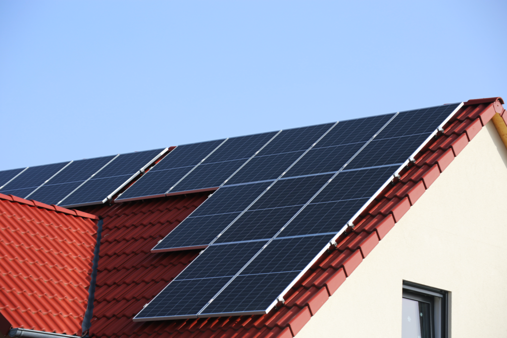 Solar panels on a roof
